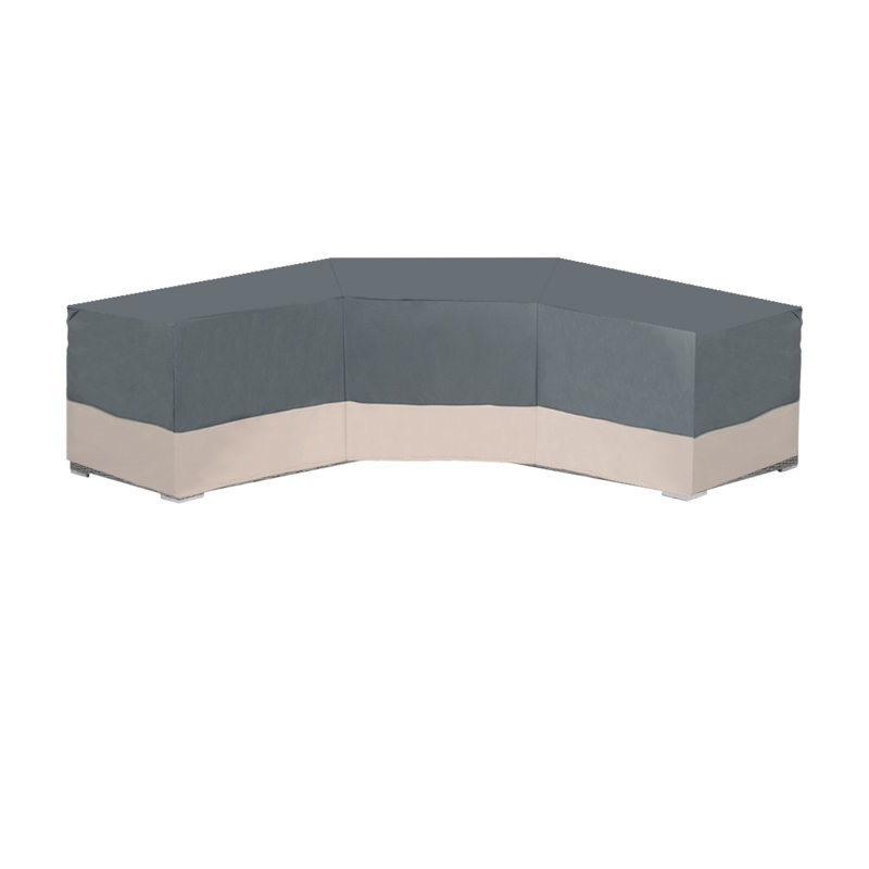 Modern Leisure Renaissance Patio Sectional Lounge Set Cover, V-Shaped, 100"L x 33.5"W x 31"H, Gray, Gray