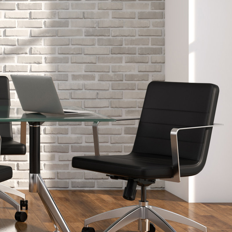 Chaise de bureau Sean, Polyester noir