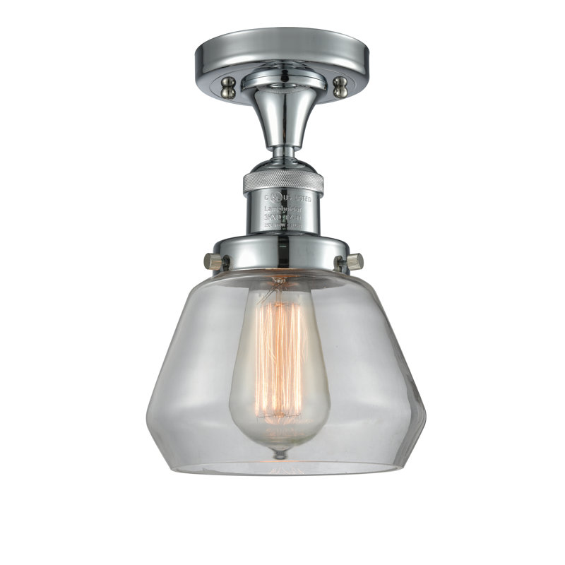 Chill Glass Semi Flush Mount, Polished Chrome, Clear