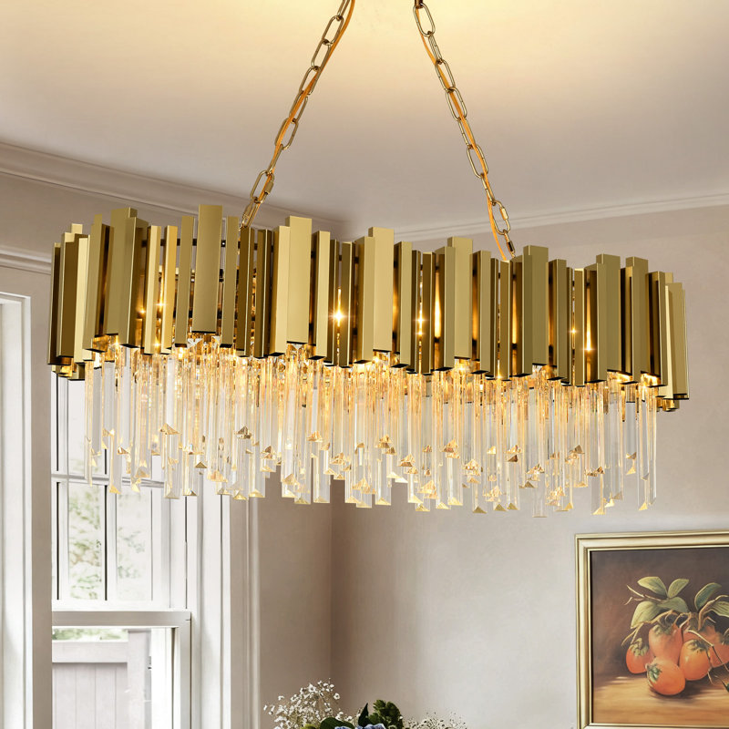Torina 8 - Light Unique / Statement Tiered Chandelier with Crystal Accents