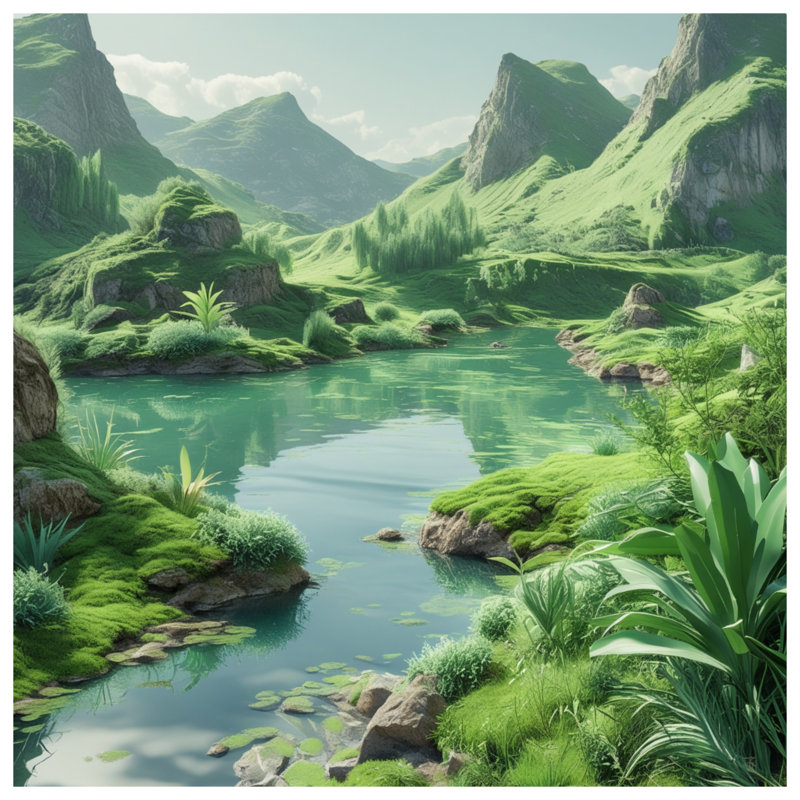 Toile tendue avec châssis Lush Green Valley, 16 po x 20 po