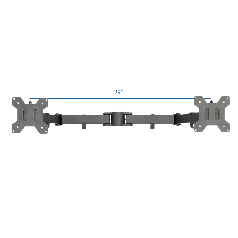 Black Adjustable Dual Monitor Arm for Desk Mount