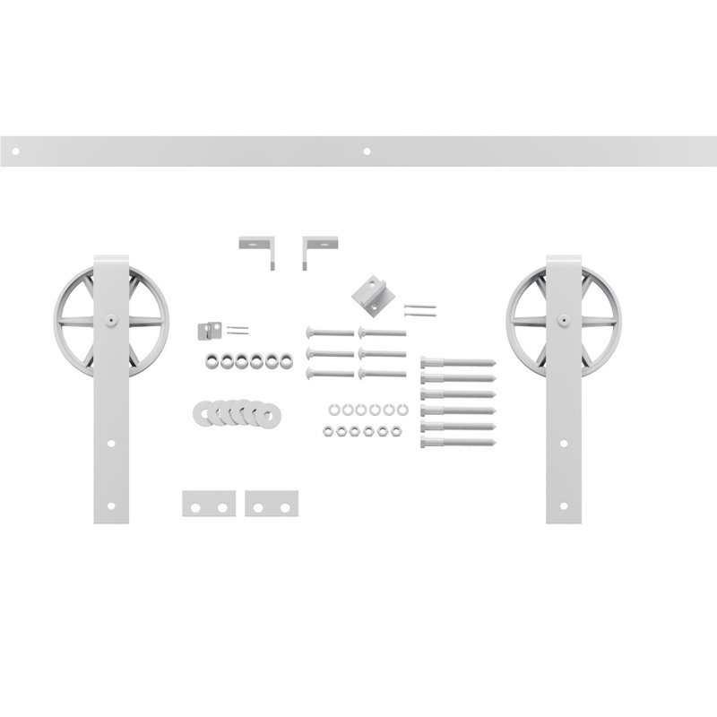 Ensemble de quincaillerie pour porte de grange standard Premium, Blanc fusée, 60 po