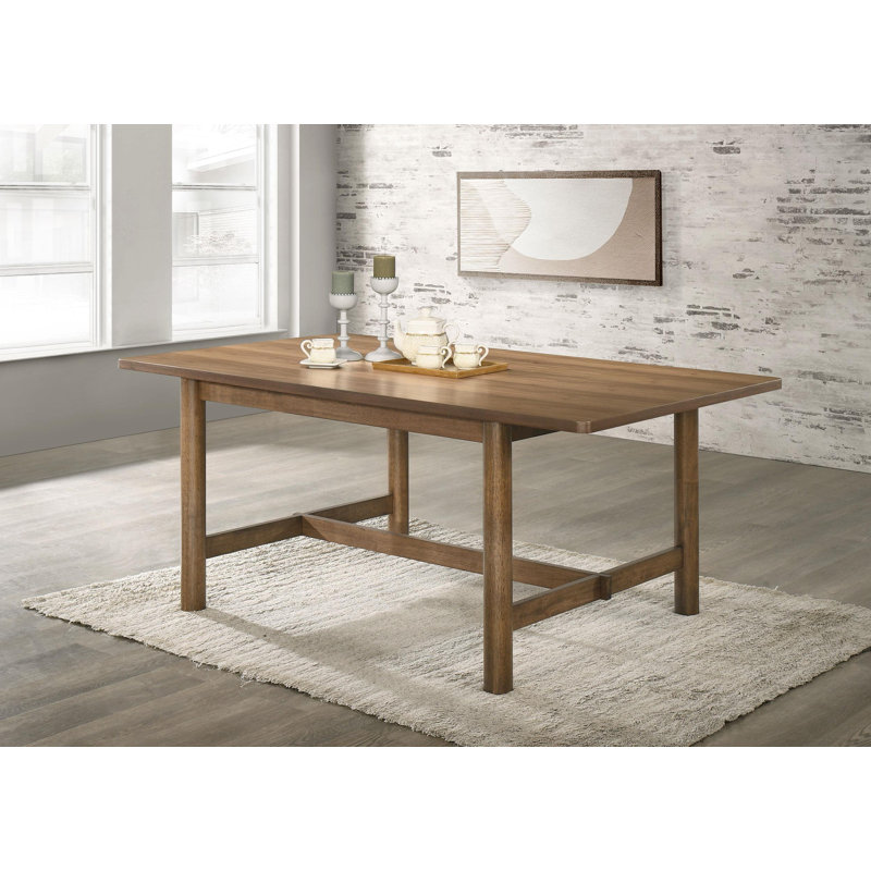 Hansedt 71-Inch Rectangular Wood Dining Table Walnut