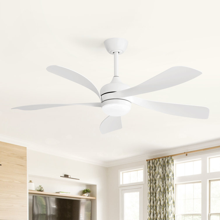 Whisper 52" 5 ABS Blade Propeller Classic Ceiling Fan with LED Lights and Remote Control