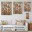 Bouton d'or rétro blanc doré I - Art mural traditionnel sur bois de pin naturel-430851408