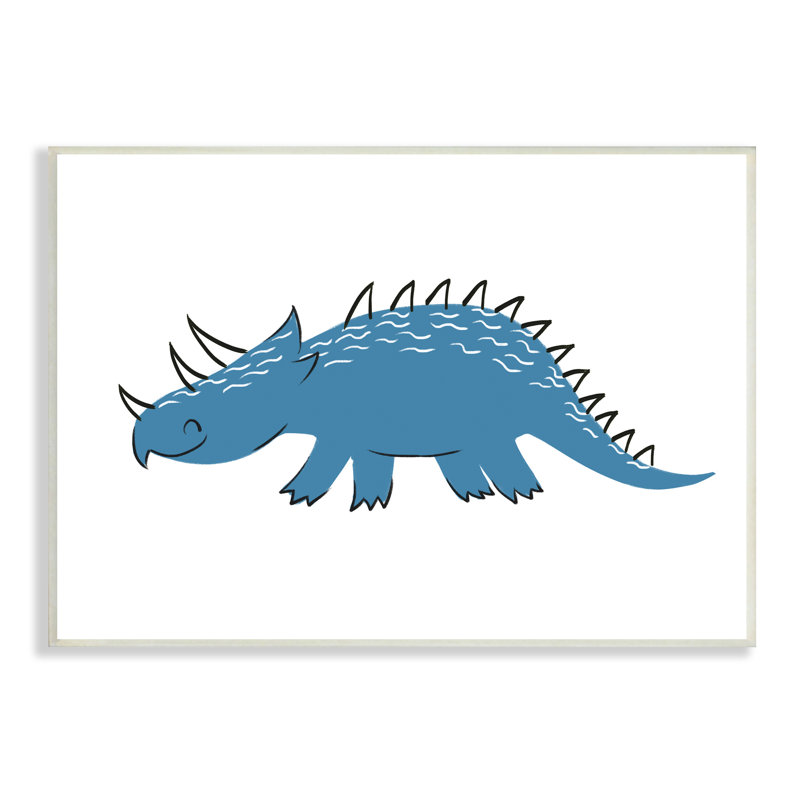 Happy Blue Dinosaur Kids, H 15 po x l 10 po x P 0,5 po, Sans cadre