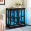Vitrine à DEL antique avec tablettes réglables, portes en treillis pour la décoration intérieure et l'organisation-670825119