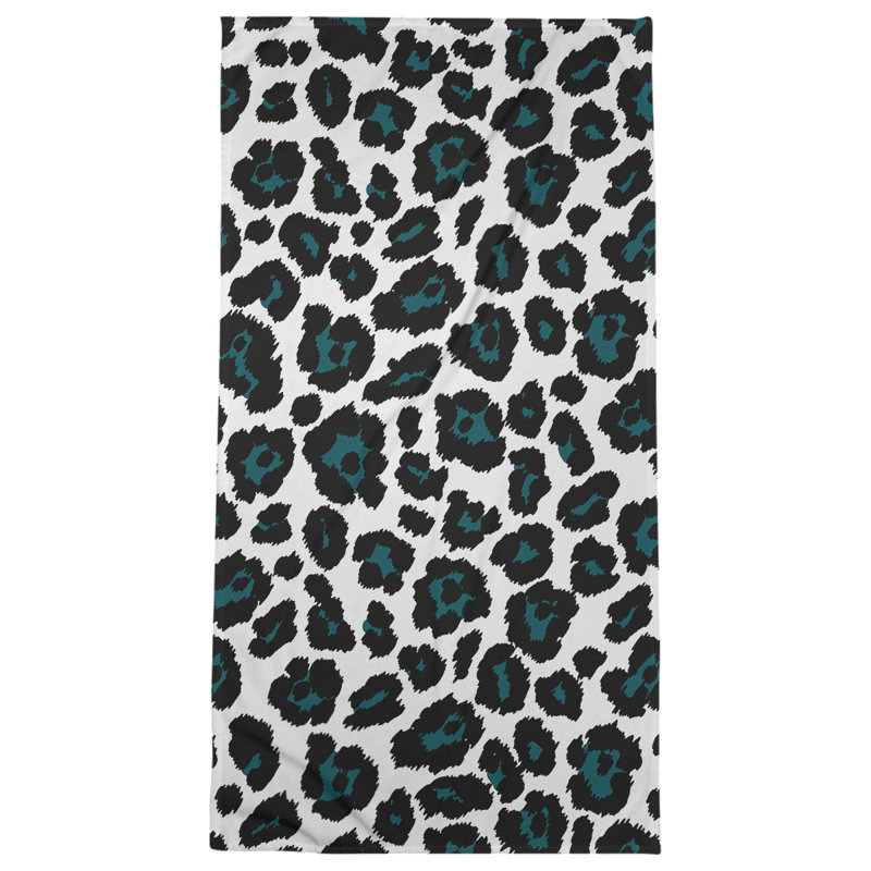 Lucida Bath Towel, Polyester/Cotton Blend, White/Midnight Green/Black