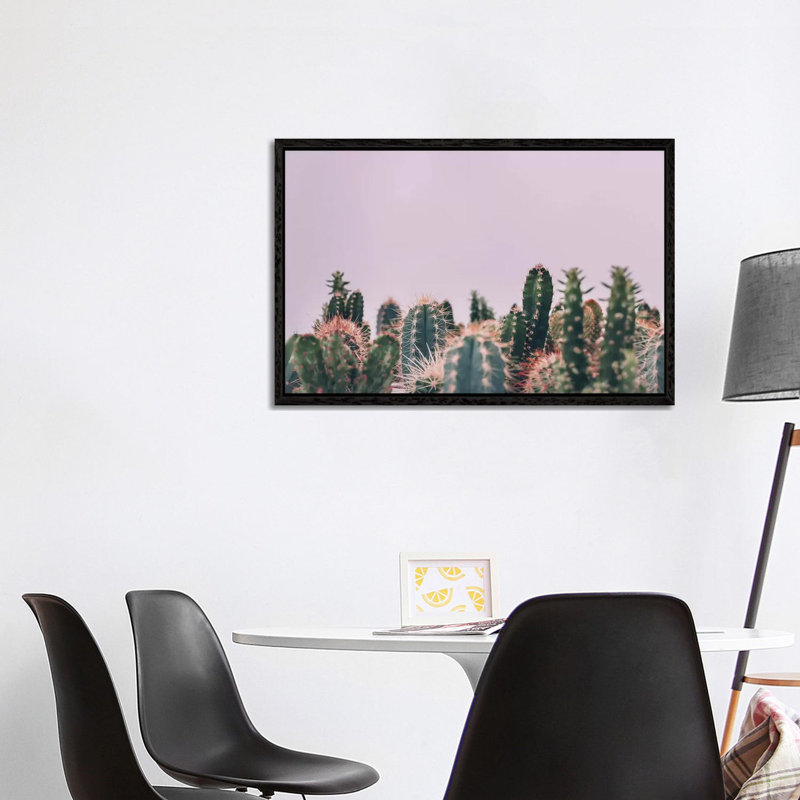 Cactus Garden 1 Piece Wall Art on Canvas, 66.04cm H x 101.6cm W, Black Floater Frame
