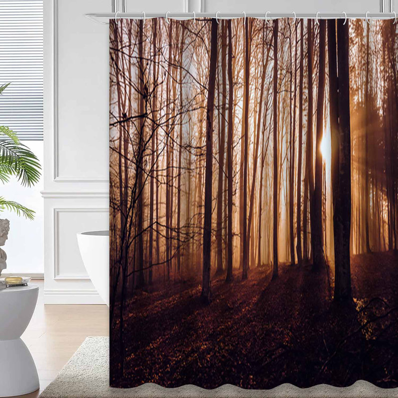 Rideau de douche Mystical Autumn Sunbeam Trees, L 72 po x l 78 po