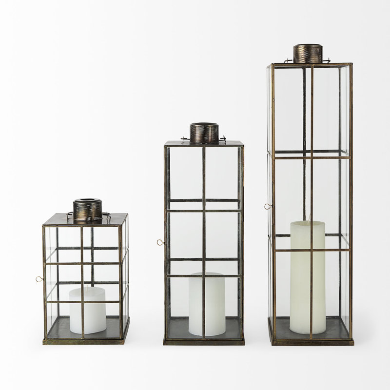 Lantern, 14.6" H x 8.3" W x 8.3" D