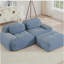 Canapé de 82 po en forme de L en tissu SoftCorduroy, conception modulaire en tissu, combinaisons multiples, accoudoirs courbés, aucun assemblage requis, éponge à haute résilience convenant aux salons, aires de repos, chambres à coucher, bleu-1090906504