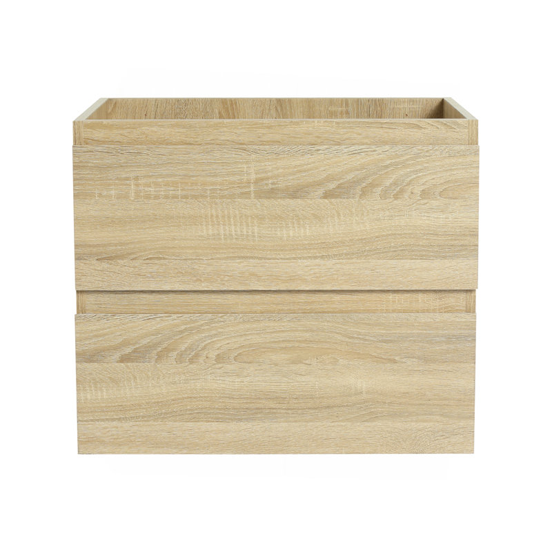 Wall-Mounted Bathroom Vanity For Enhanced Space Utilization, Light Oak