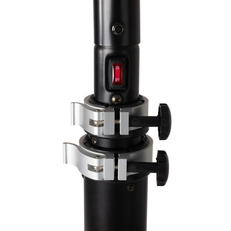 Black Powder Coated Steel Telescoping Infrared Patio Heater with Wheels