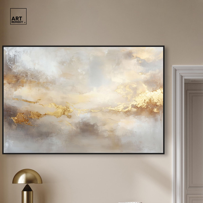 Décoration murale bohème Soft Shimmer III par Art Remedy, cadre noir, 54 x 36, H 37 po x l 55 po, Cadre noir