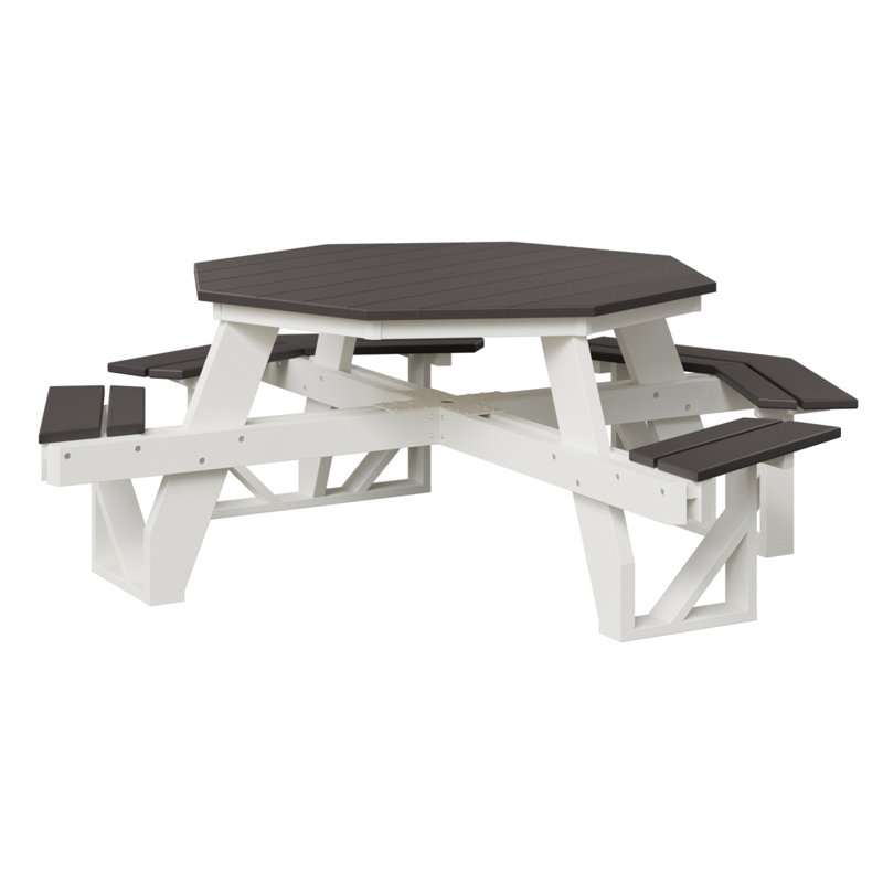  Table de pique-nique régulière Octa, Gris fumée / blanc, H 30,5 po x L 86,25 po x l 86,25 po