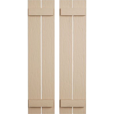 Volets en faux bois rustique à deux planches espacées (par paire)