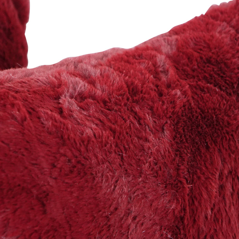 Faux Fur Reversible Throw Pillow, Naples Cranbe