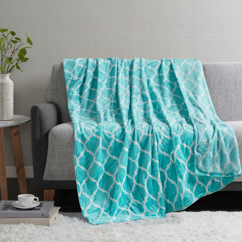 Jeté en peluche surdimensionné Gracie Mills Graig, Turquoise