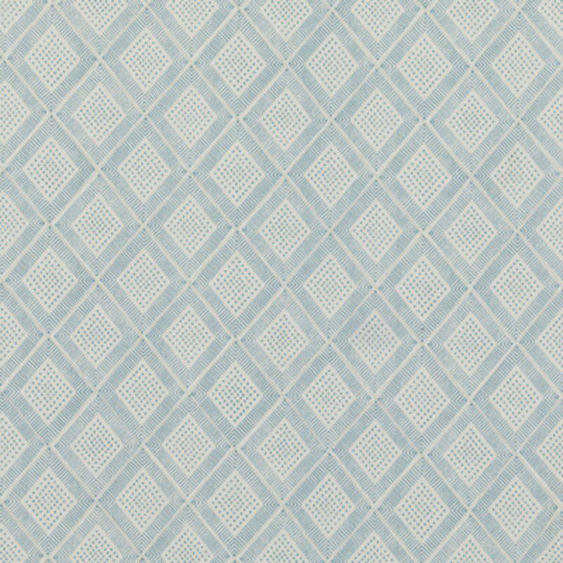 Block Party Trellis Cotton Blend Performance Fabric Performance Fabric, Aqua