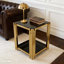 Table de bout moderne carrée en verre transparent-592925213