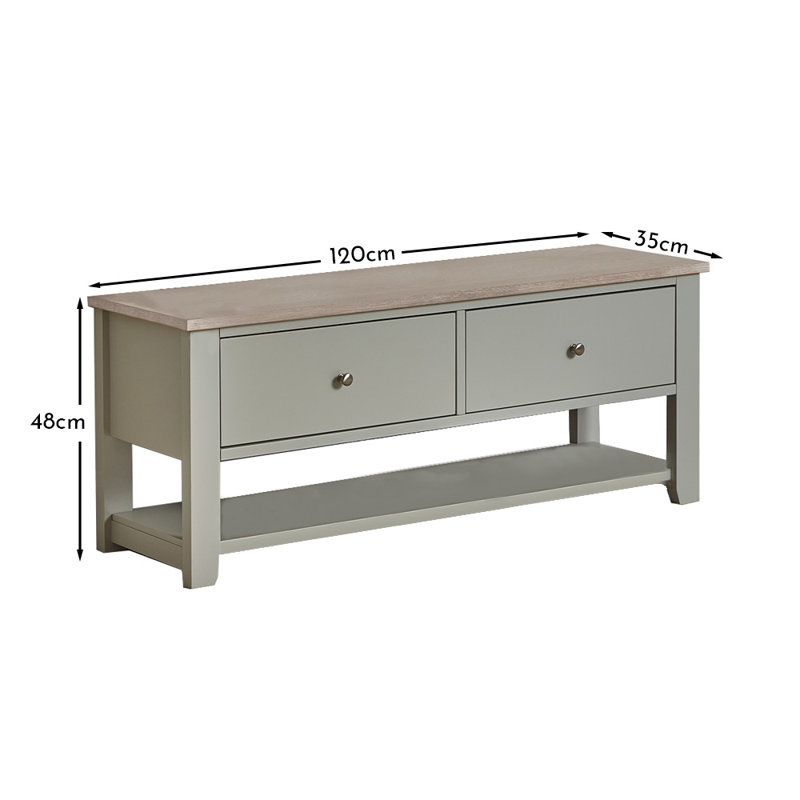 Kohen Unfinished TV Stand for TVs up to 50", Linen Grey