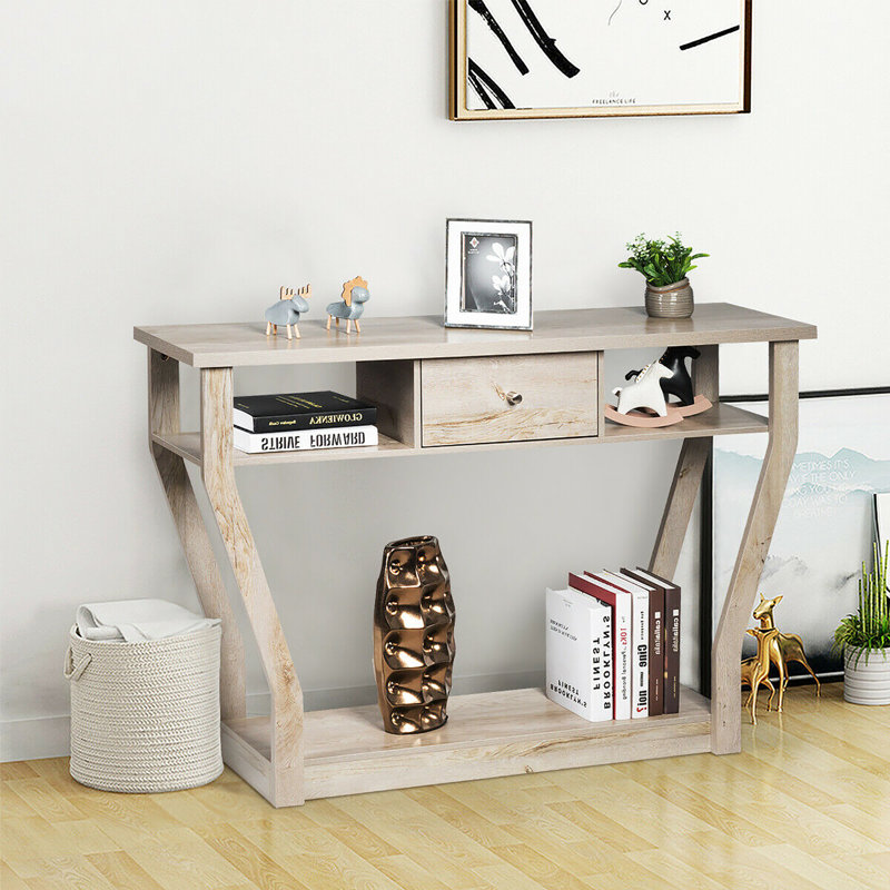 Console 47 po avec tiroir Grzedzinska, Gris