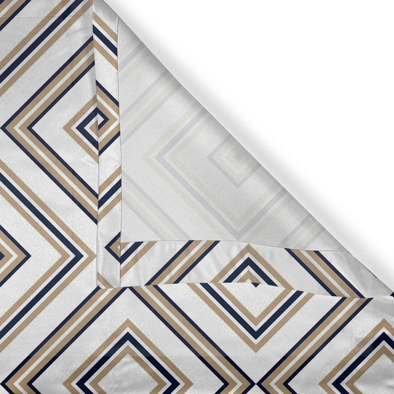 Rideau à œillets à motif abstrait losange géométrique art déco Dakota, L 50 po x L 72 po