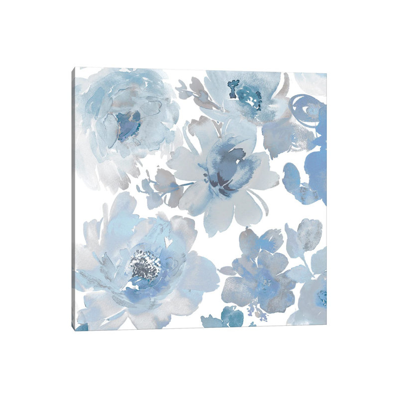 Springtime Blue And Silver II by Kelsey Morris - Wrapped Canvas Painting, 30.48 cm H x 30.48 cm W