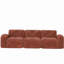 Canapé 110 po sans tissu avec velours doux et capitonné, canapé modulaire modulaire, éponge haute densité 32D, conception antidérapante, fond ergonomique, aucun assemblage requis, pour le cinéma maison, rouge-brun