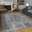 Tapis oriental bleu / crème en polypropylène tissé à la machine Araly-1940593025