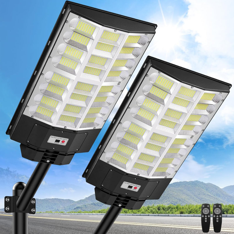 Lampadaires solaires 12 000 W, 850000LM de rechange pour l'éclairage extérieur imperméable, détecteur de mouvement à DEL 6500K