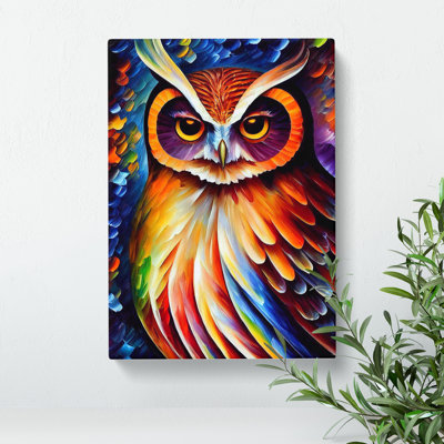 Portrait Of A Long Eared Owl No.9 - Wrapped Canvas