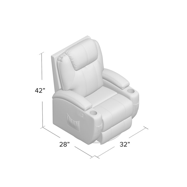 Latitude Run® Reclining Heated Massage Chair with Swivel and