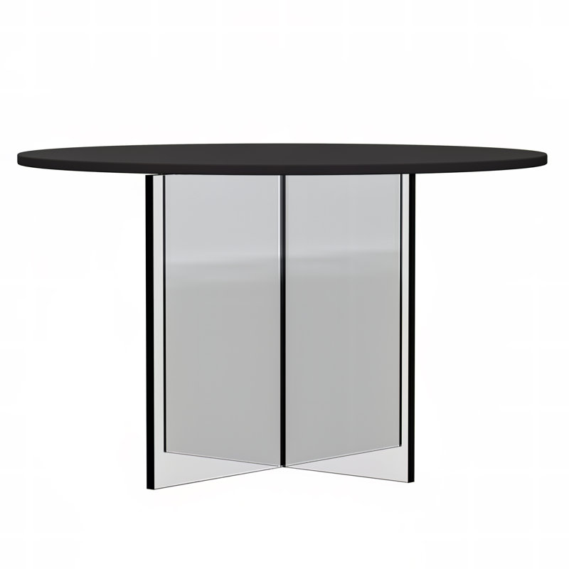 Table basse ronde en bois aggloméré Ballyclug, Noir, H 16,06 po x L 27,5 po x l 27,5 po