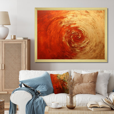 Gold Red Sunset Vermillion Spiral - Abstract Spirals Canvas Wall Art_106073