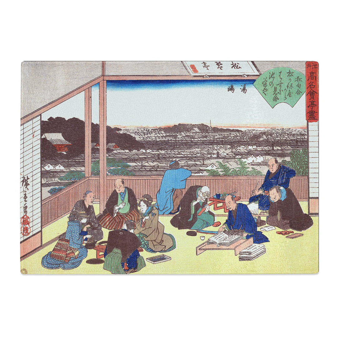 Tempered Glass Yushima by Utagawa Hiroshige Chopping Board