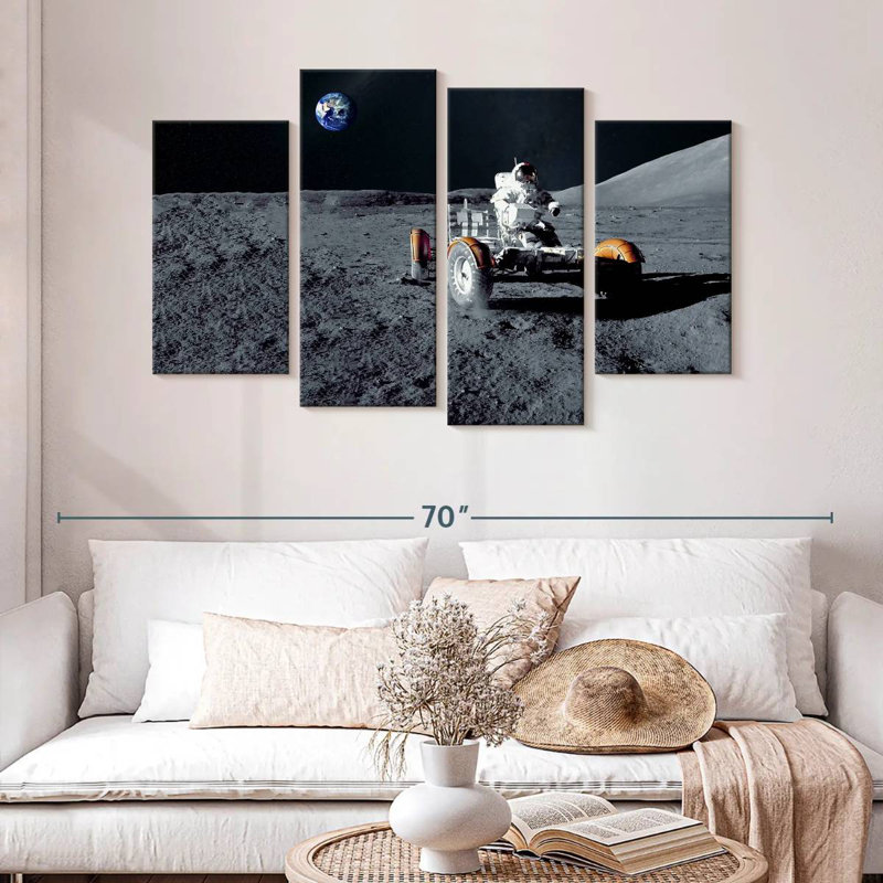 Oberle Astronaut On Moon Rover, 32" H x 52" W