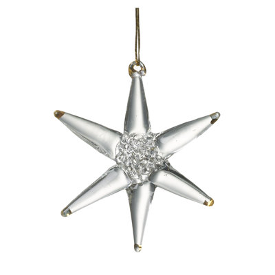 7cm Glass Astrology & Stars Hanging Figurine Ornament