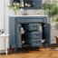 Meuble-lavabo 36 po avec lavabo supérieur, armoire de rangement moderne avec 2 portes à fermeture douce et 2 tiroirs, meuble-lavabo simple