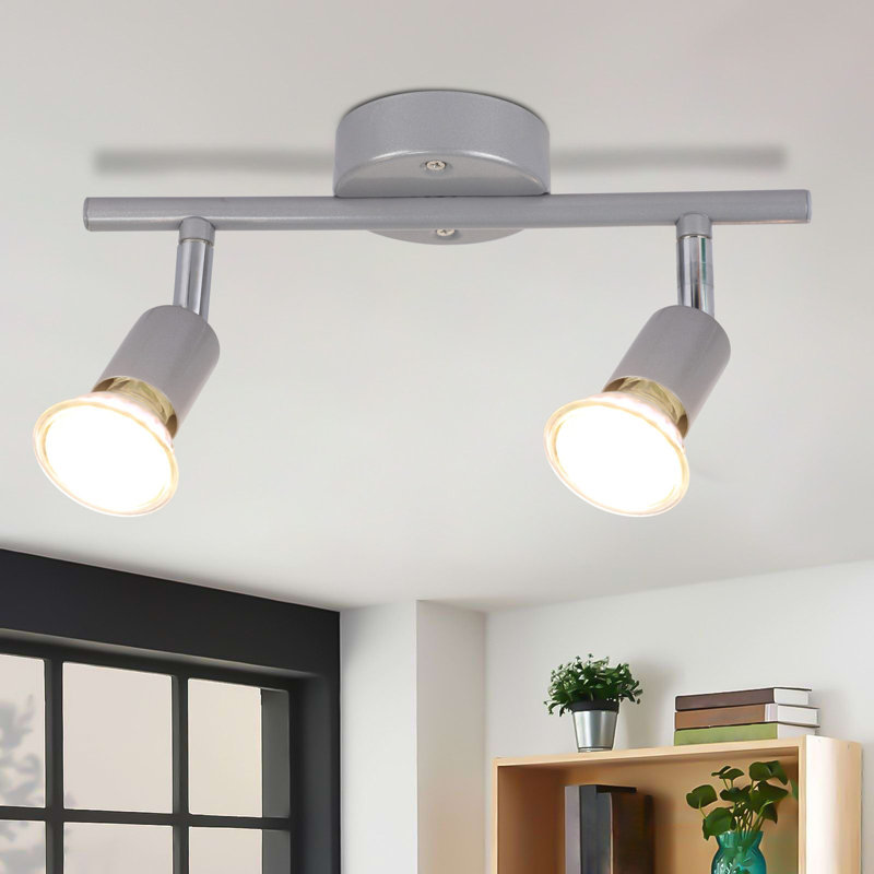 LED Ceiling Spotlight Swiveling GU10 2-Flame Ceiling Spotlights Industrial Living Room, White