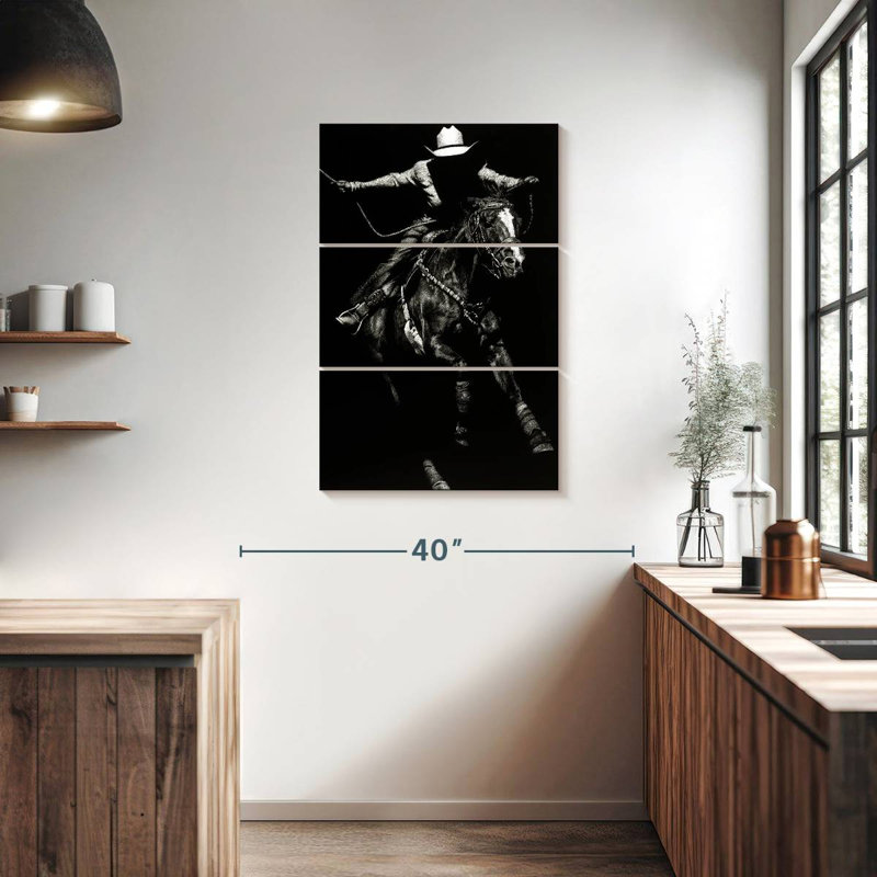 Lelar Scratchboard Rodeo III, 38" H x 24" W