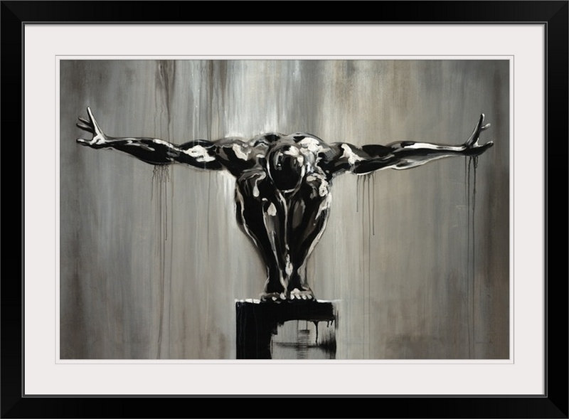 'le Début De La Finition Par Sydney Edmunds Peinture Impression, 24" H x 32" lx 1" p, Noir encadré