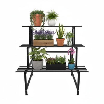 Metal Plant Stand With Multi-Tier Shelves
