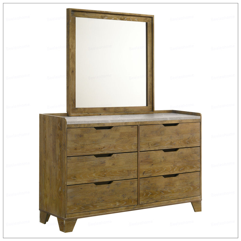 Commode 6 tiroirs avec miroir