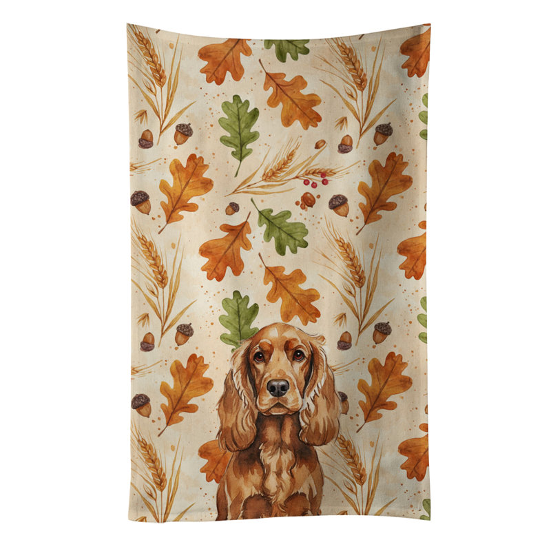 Serviette de cuisine tricolore Sheltie, Épagneul cocker anglais rouge