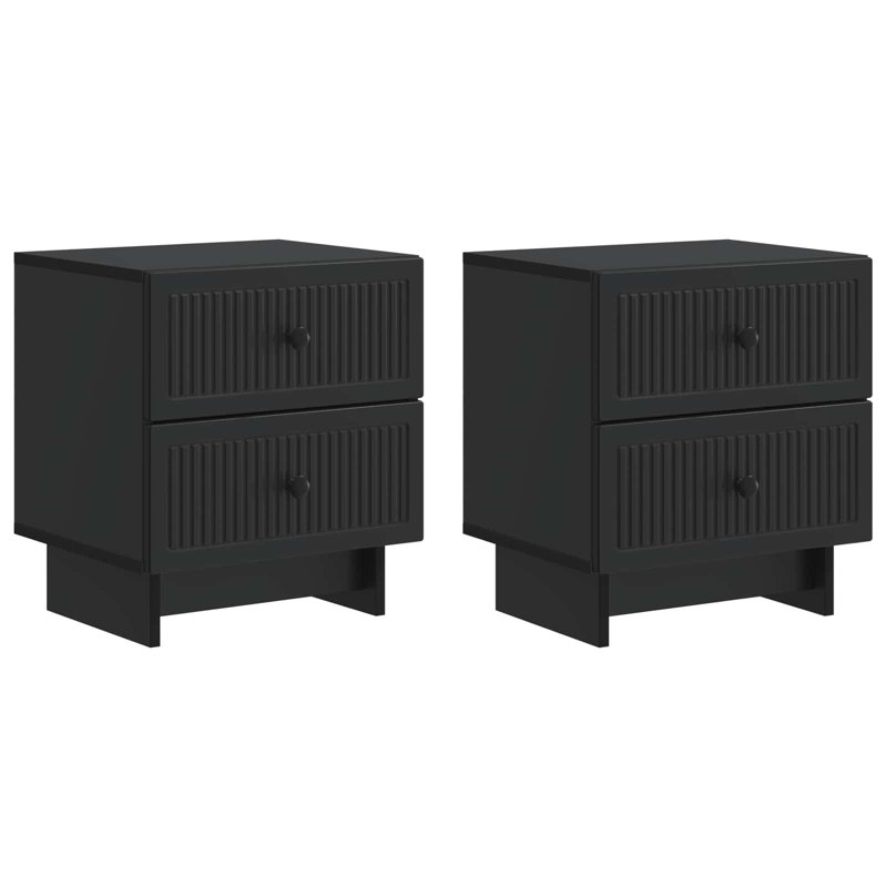 43cm W Manufactured Wood Bedside Table, Black