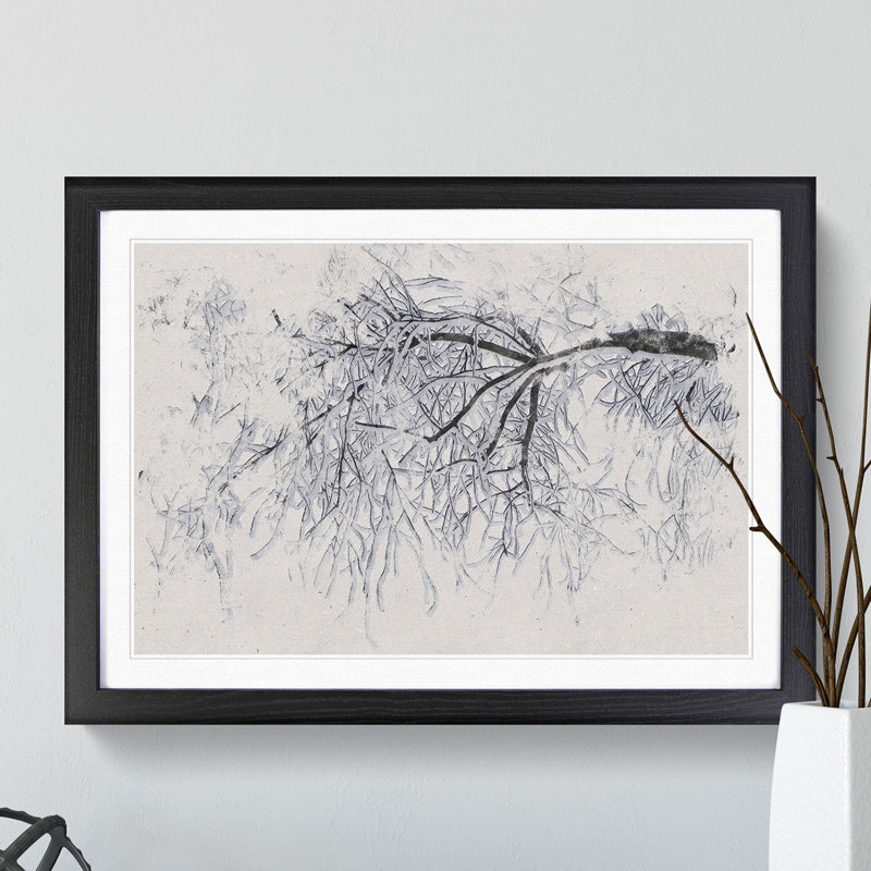 Tree in the Winter Vol.3 - Picture Frame Graphic Art, 27cm H x 36cm W x 2cm D, Black