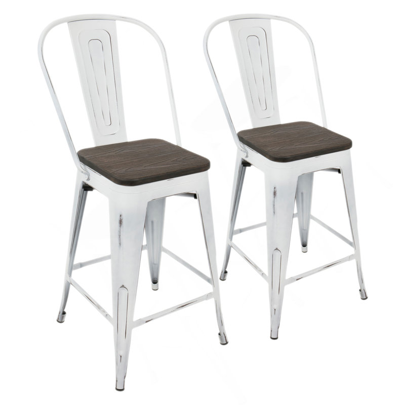 Tabouret de comptoir à dossier haut Oregon